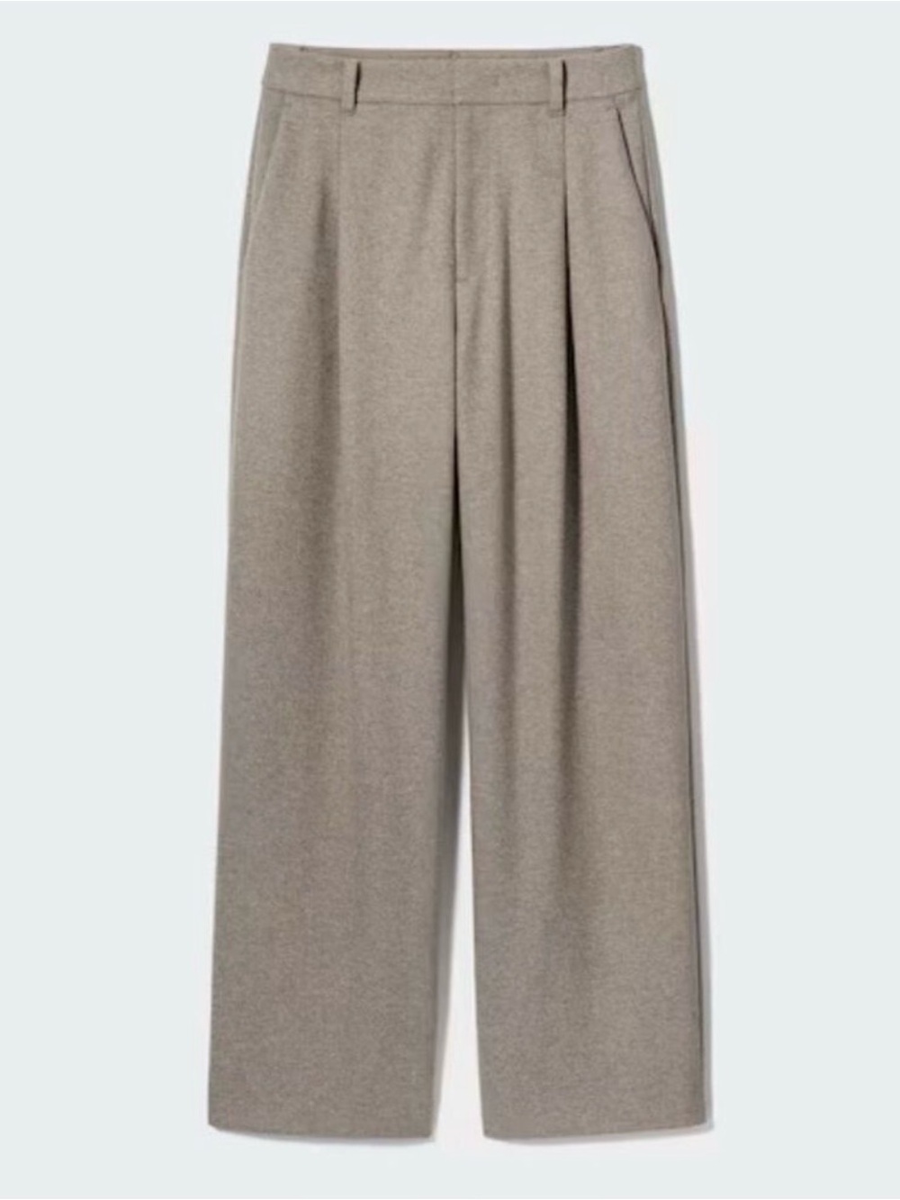 Uniqlo x Comptoir des Cotonniers Pleated Wide Trousers Brushed Jersey Neutral